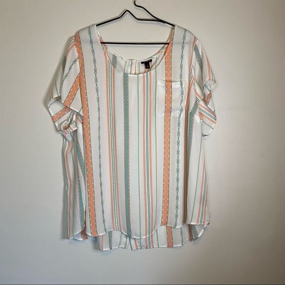 ✨torrid stripe georgette button-back blouse✨ - Picture 5 of 9